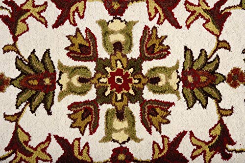 Image of Carpets Runner Rug for Bedroom | Living Room | Sofa Floor - Handmade Pure Wool - 2.5 FT x 8 FT - Ivory Cream - Floral Design