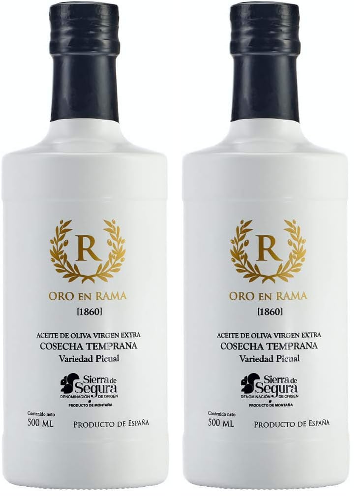 ORO EN RAMA | Aceite de Oliva Virgen Extra Picual de Jaén | NUEVA COSECHA 25/26 | Premio Mejor AOVE Verde de Cosecha Temprana | DOP Sierra de Segura | Sabor frutado intenso (Paquete de 2)