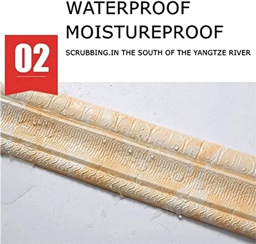 KinAndKen Borda de papel de parede impermeável 3D para destacar e colar com bordas espelhadas de esp