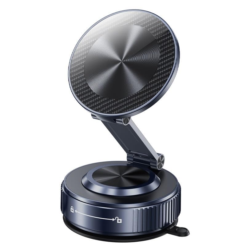 Car Phone Holder All-Metal Construction Car Phone Mount 360 Rotating with Magnetic Force Vehicle Mount Strong Suction Cup