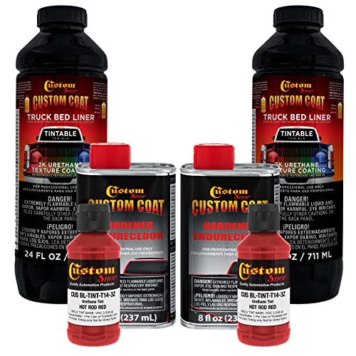 Image of Custom Coat Hot Rod Red 2 Quart Spray-On Urethane Truck Bed Liner Kit