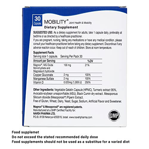 Mobility® - Joint Supplement,Powerful, Max Potency 10-In-1 Flexibility, Joint Relief Supplement For Men & Women - 30 Joint Support Health Supplements For Arthritis By Naveh Pharma #TOP1