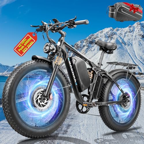 6000W Dual Motor Electric Bike 52V 34Ah 100Mi Fat Tire MTB
