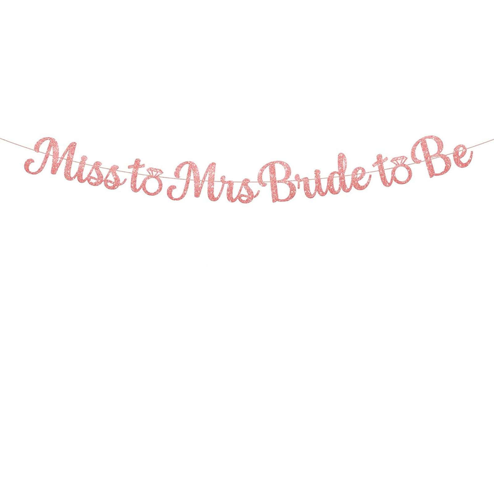 1 Glitter Rose Gold Banner Miss to Mrs Bride to Be for Bachelorette — image 1