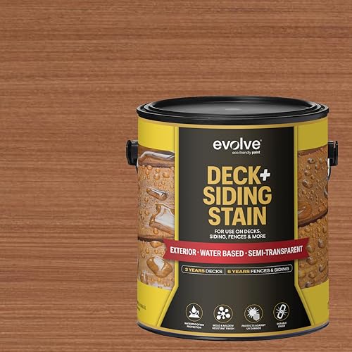 Evolve Semi-Transparent Deck & Siding Stain, (Oak Brown), 1 Gallon