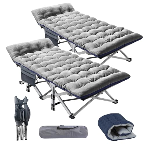 Lit pliant Lit de camping avec matelas & poche latérale