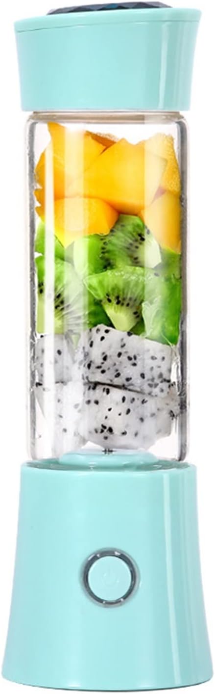 Juicer Household Mini Electric Juicer Blender Multifunctional Juicing Cup Small Fruit Mixing Cup 480ml Juice Maker Machine (Color : A) (Blue)