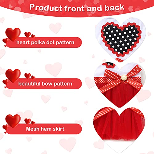 Dog Dress Cute Pet Puppy Clothes Hloiday Dog Outfit Doggie Cat Red Heart Sundress Costumes for Small Dogs Girl (Medium… - Image 6