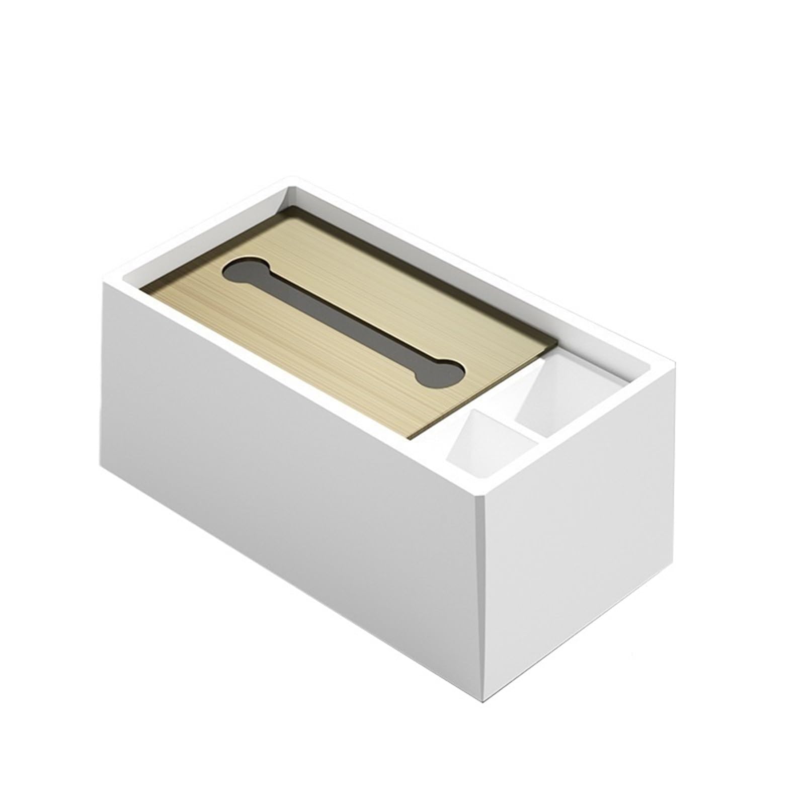 Tissue Holder Dispenser Desktop Multifunctional Paper Box Living Room Coffee Table Remote Control Tissue Storage for Living Room(White)