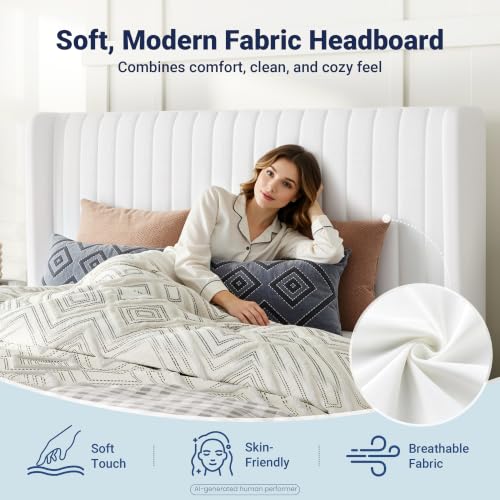 Image of Allewie Queen Size Lift Up Storage Bed Frame Channel Tufted Headboard White