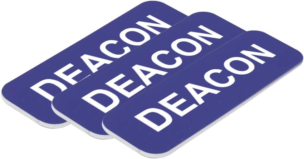Deacon 1 x 3 Name Tag, Silver (10 Pack)