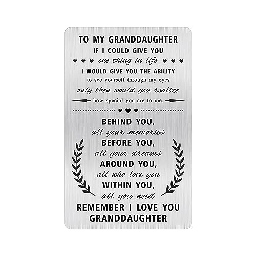 Alotozo Granddaughter Christmas Wallet Card - To My Granddaughter Gifts - Grand Daughter Cards from Grandma Grandpa