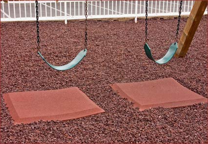 American Floor Mats - Rubber Swing Mats - Heavy Duty Playground Fall Protection for Playgrounds and Playground Equipment (2" Thick - 32" x 54", Brick Red)