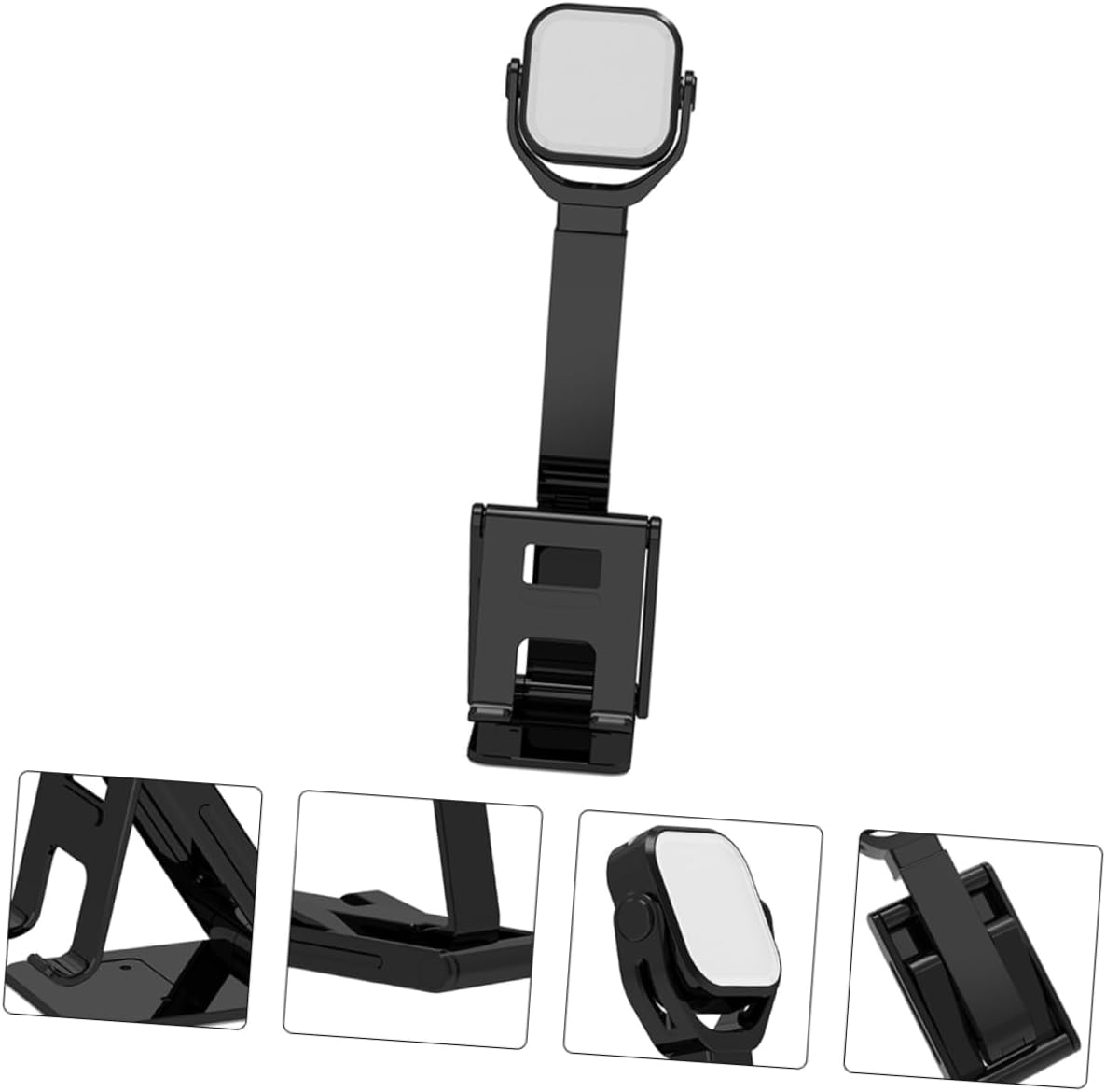 STOBOK Folding Fill Light Lamp for Makeup Portable Phone Holder Dimmable Brightness LED Beauty Light for Live Streaming for Creators