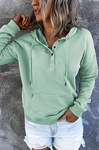 Ezymall Womens Casual Hoodies Pullover Tops Drawstring Long Sleeve Sweatshirts Fall Clothes With Pocket - Image 3