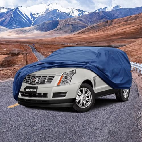 Image of Kaugung Heavy Duty SUV Cover Custom Fit for Cadillac SRX (2003-2009),SUV Car Cover Waterproof All Weather with Anti-Theft Lock,Sun, Rain, Dust & Snow Protection.(USA Warehouse,Within 3-7 Days)