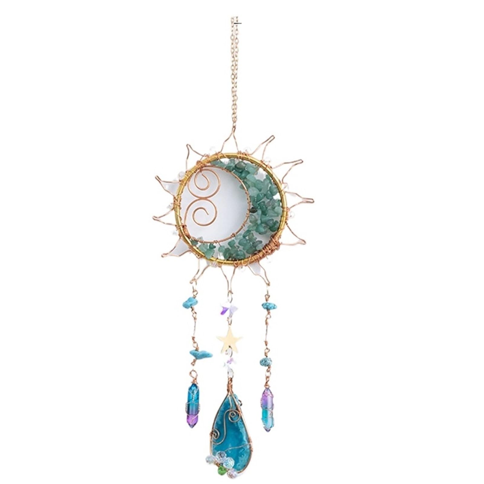 Ppqiru Style04 3Pcs Crystal Wind Chime Suncatcher Bedroom Balcony Patio Sun Moon Prism Pendant Good Home Hanging Prisma Garden Art Decorations For Decoration(Style04)