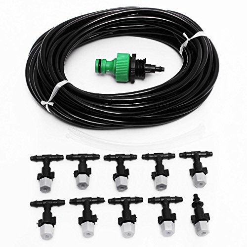 XiaoMall 10m 33ft Gardening Plant Micro Drip Irrigation System Patio Atomization Micro Sprinkler Cooling Kit