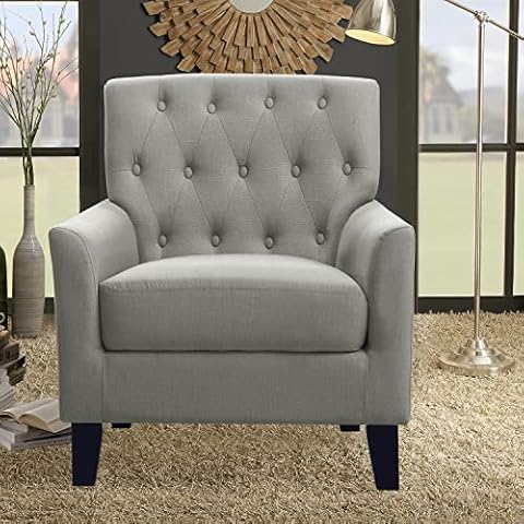 Rosevera Pottery Rosevara Furniture Reading Small Arm Living Room Comfy Accent Bedroom Chairs, Dove Grey Cover