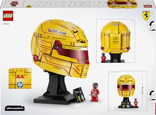 Editions Casco di Lewis Hamilton Scuderia Ferrari HP - Merchandising F1 - Modello da Esposizione con Minifigure da Collezione - Regalo per Ragazzi da 14 Anni e per Adulti Fan di Motorsport 43022 - Lego - Immagine 6