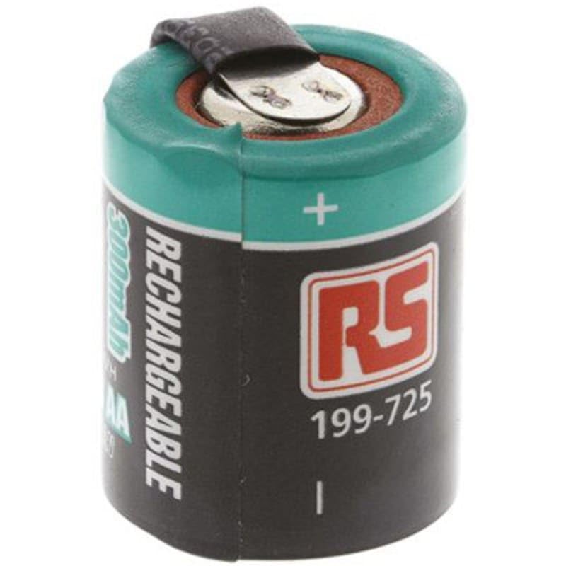 Battery Rechargeable NiMH 1 3 AA 1 2V 300mAh 3mA Discharge Standard Terminal Pack of 1 MFR 199725