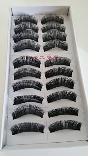 Taiwan 10 pairs Reusable Long Thick Even Crossover Natural Soft False Eyelashes Fake Eye Lash for Makeup Cosmetic #198