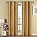 Royal Hotel Soho Gold Grommet Blackout Window Curtain Panel, Solid Pattern, 42x84 inches