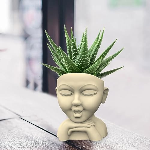 LIANXUE Retrato fofo vaso de flores de gesso molde de silicone molde de fundição de resina epóxi vas