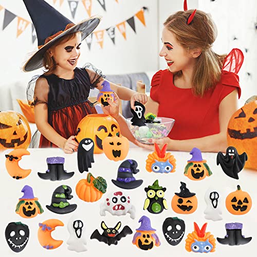 48 Pcs Halloween Mochi Squishy Toys,Mini Squishies Cute Squeeze Toy Stress Reliever Anxiety Packs for Kid Party Favors,Christmas Miniature (Halloween) - Thumbnail 4