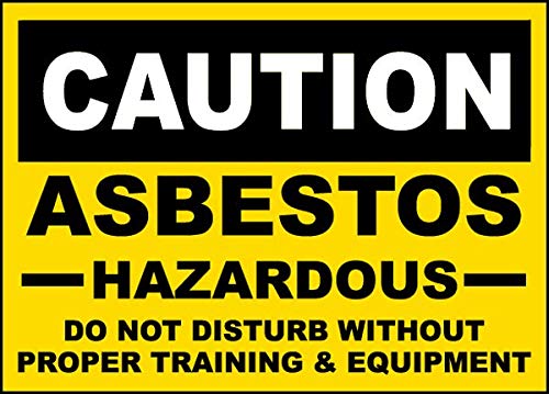 Vinyl Stickers - Bundle - Safety and Warning & Warehouse Signs Stickers - Caution Asbestos Do Not Disturb Sign - 3 Pack (3.5" x 5")