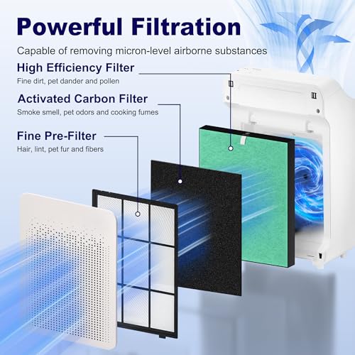 Image of 4 Pack C545 Toxin Absorber Replacement Filter S for Winix C545 Air Purifier, High Efficiency Winix Filter S Only, Part number 1712-0096-00 and 2522-0058-00, For Home Office Livingroom Bedroom Kitchen