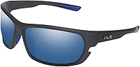 Vista 15 de HUK Sunglasses, Polarized Lens Eyewear with Performance Frames, Fishing, Sports & Outdoors Sunglasses 2-Espejo azul / negro mate