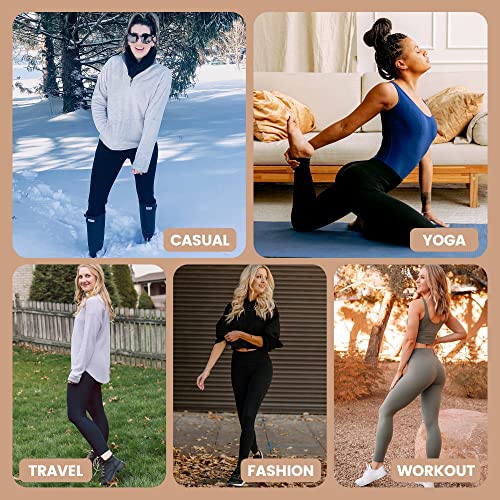 Campsnail Leggings With Pockets For Women, 4 Pack High Waisted Soft Tummy Control Slimming Black Yoga Pants Workout Running #TOP3