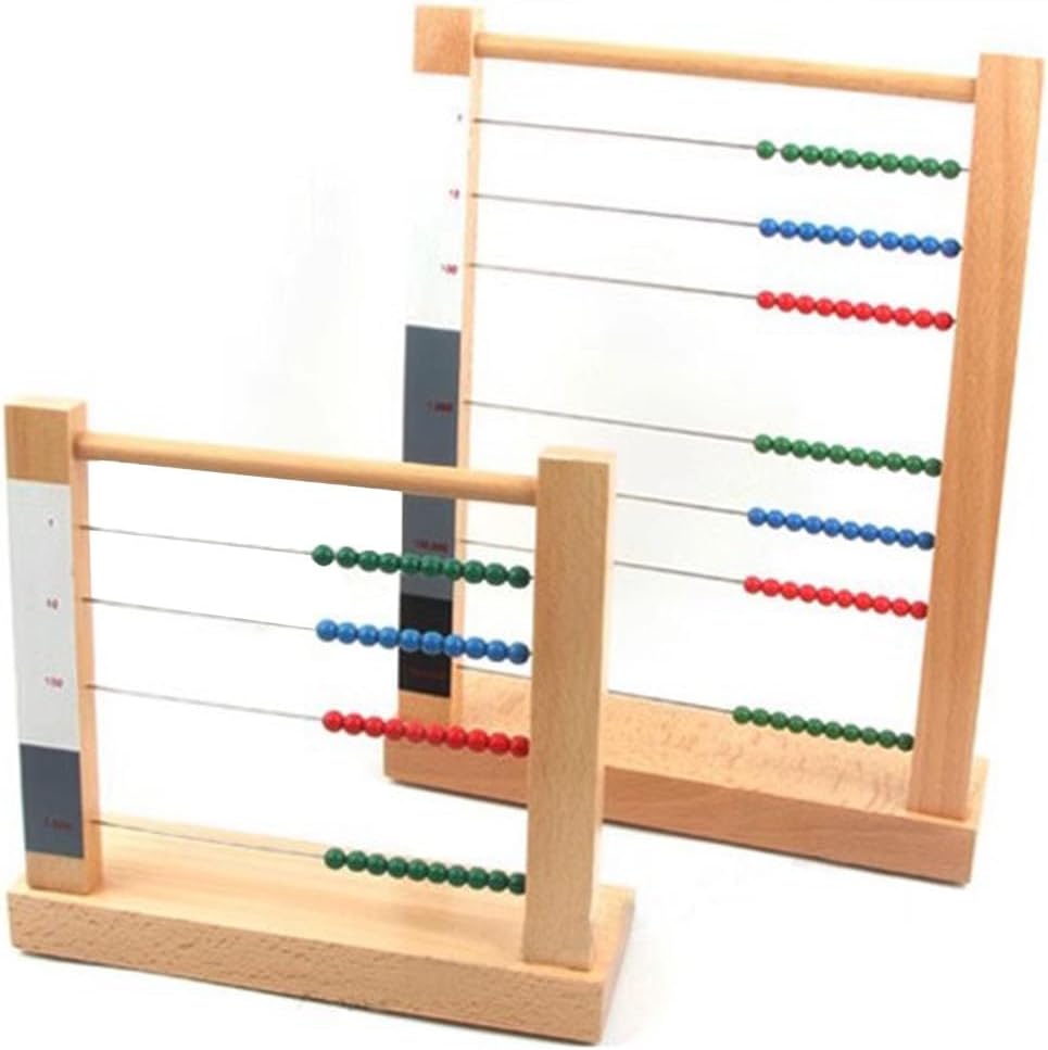 Montessori Mathematical Calculation Bead Frame, Beech Wood Pre-School Education Abacus Calculation Frame,Suit