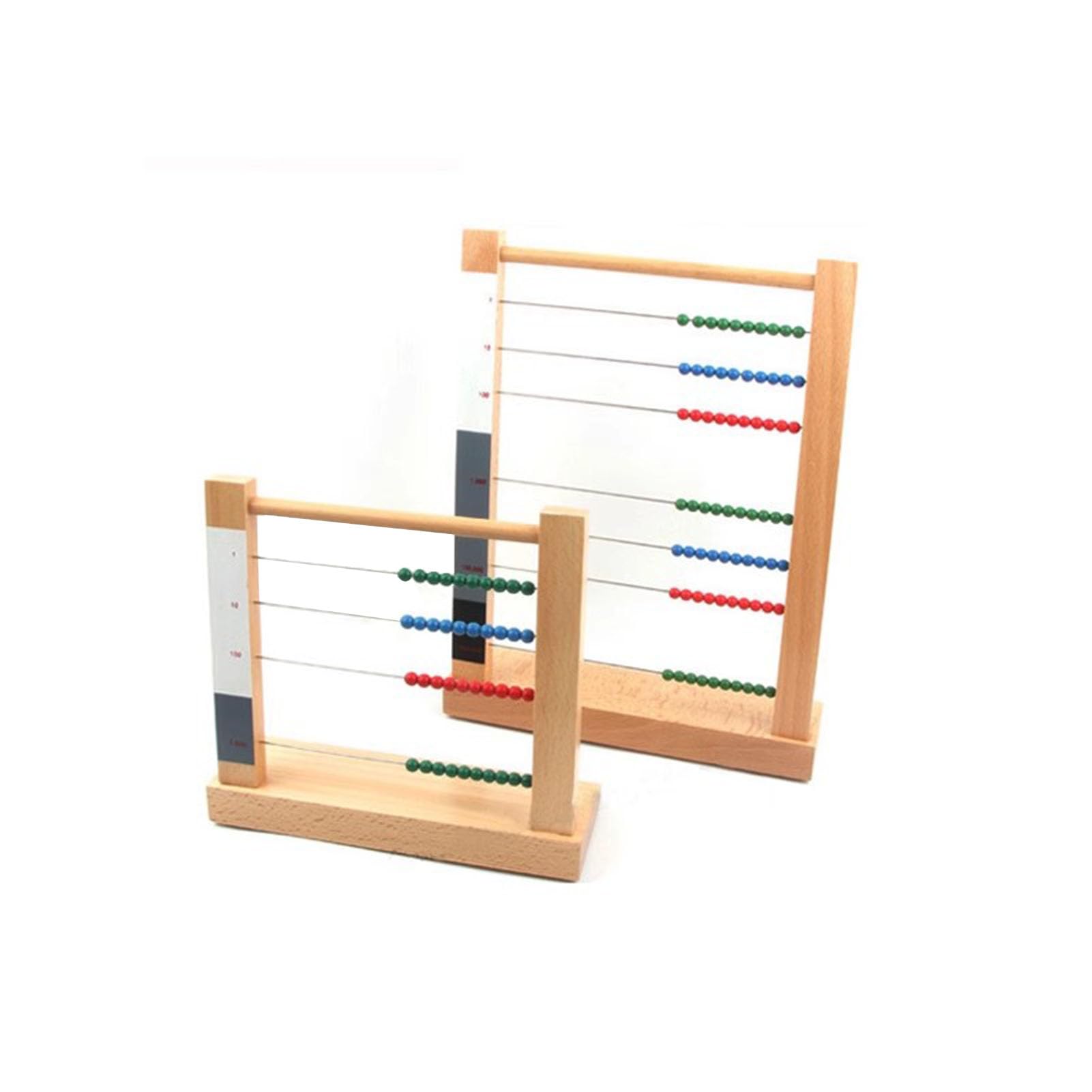 Montessori Matematyczna ramka z koralikami, drewno bukowe, edukacja przedszkolna, liczydło, mała