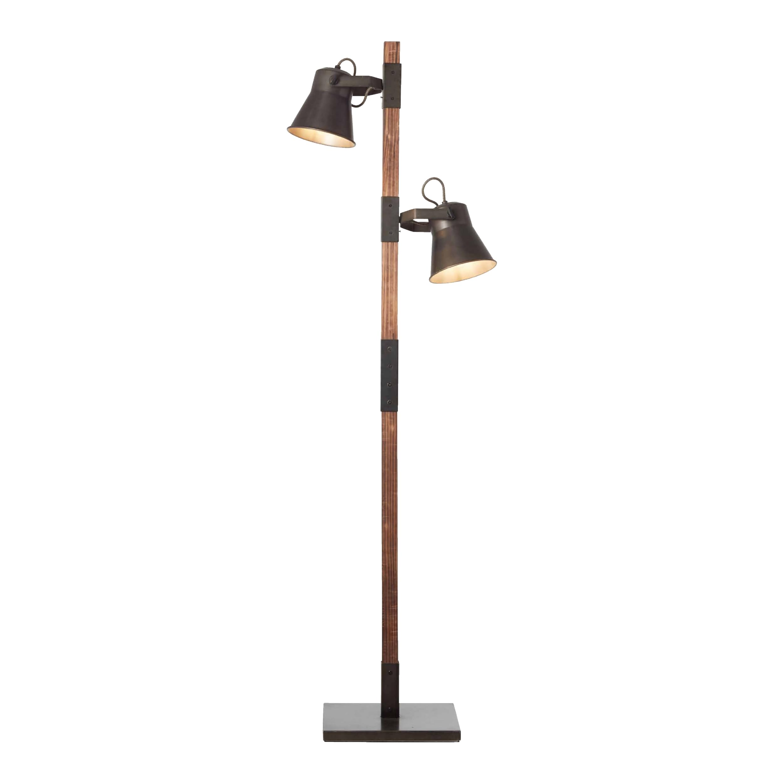 Lightbox Stehlampe im Industrial-Look - Standleuchte 2-flammig - 154cm Lampe für Wohnzimmer, Schlafzimmer & Esszimmer - E-27 Fassung exkl. LED