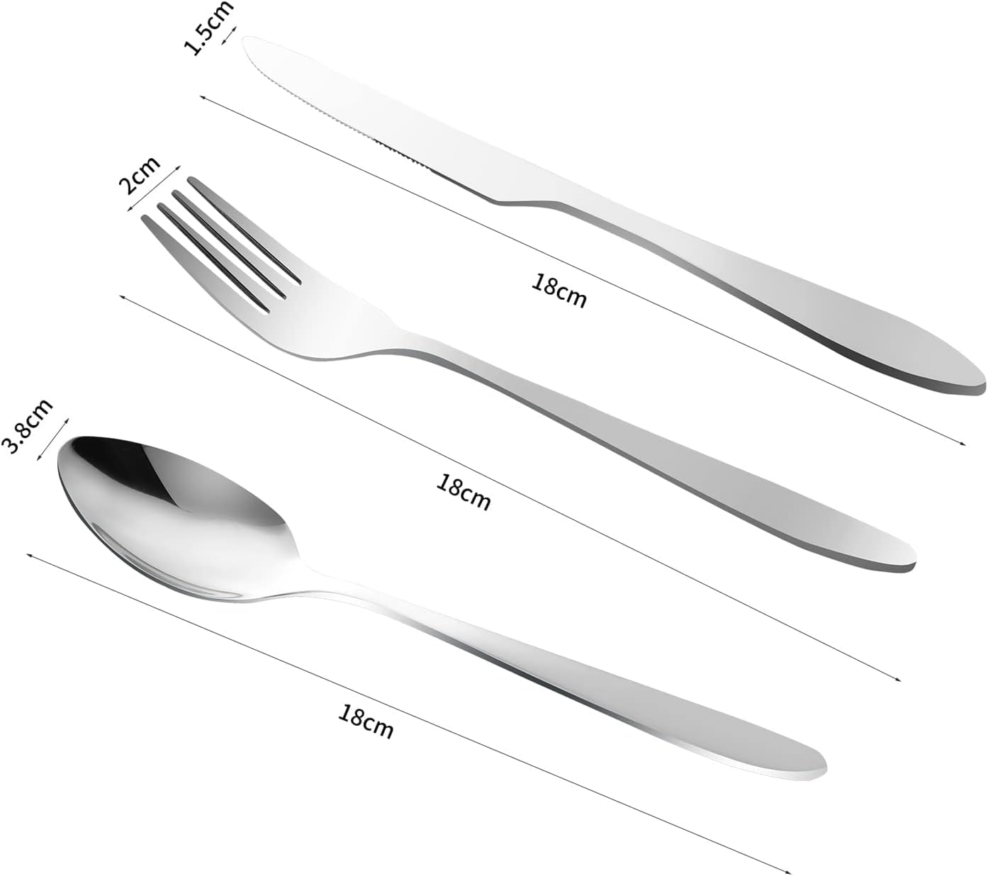 Outdoor Camping Besteck Set Edelstahl Geschirr für 1-2 Person Camping Geschirr Mess Kit Komplettes Geschirr Set 12 in 1 Flatware Kit mit Mesh Tasche für Camping, Rucksack, Wandern