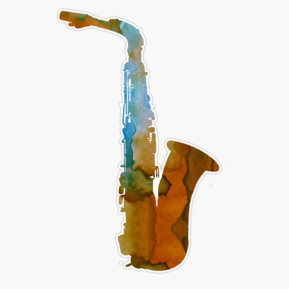 Saxophone Vinyl Sticker Waterproof Bumper Sticker Laptop Window Decal 5"