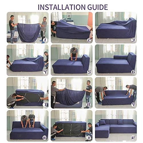 Housse canapé d'angle extensible 1 place 90-140 cm protège-canapé résistant couleur E - 4