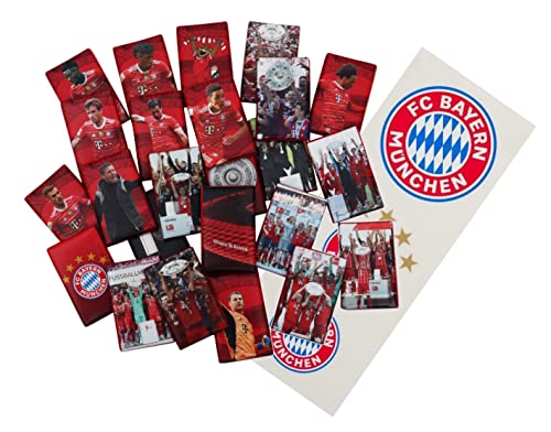 FC Bayern München Schokoladentäfelchen 15 Stück Schokolade - Plus 3er Logo-Aufkleber FCB