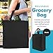 Simply Green Solutions - Reusable Grocery Bags, Durable Large Tote Bags, Shopping Bags for Groceries, Utility Tote, Reusable Gift Bags With Handles, 14 x 16.5 x 6, Pack of 10, Black