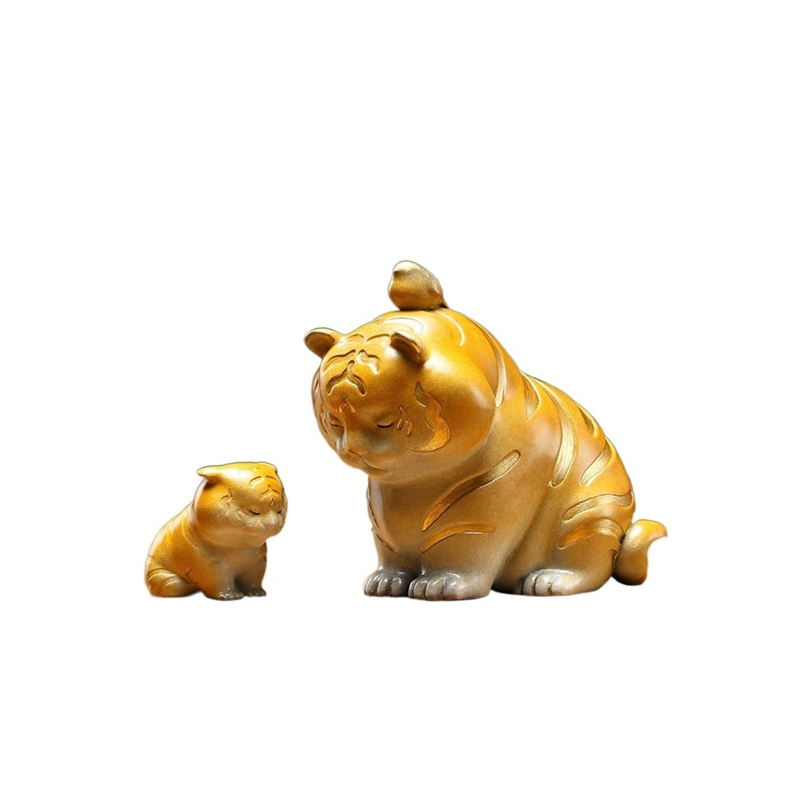 Dekoracje na biurko Miedziany tygrys para ozdób przedpokoju tygrys ładny zodiak pomyślne przedmioty salon sypialnia biuro rzemiosło Akcesoria do biurka domowego