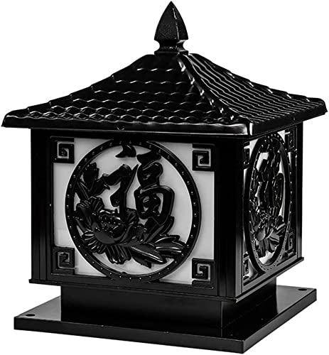Borne lumineuse pour poteau WQHPLMD éclairage extérieur acrylique noir anti-rouille terrasse