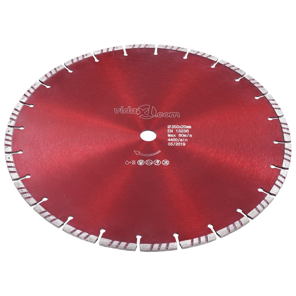 Disco de corte de diamante 350 mm Turbo para hormigón granito ladrillo - Disco de corte en húmedo y seco para máquinas de corte