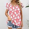 Ruffle Sleeve Tops for Women Trendy - Cute Ghost White Print V Neck Summer T-Shirts Tops for Women 2026, Style-6, XXL #1