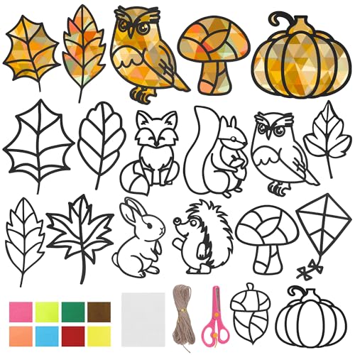 Dajidafu Herbst Bastelset Kinder, 14 Stück Herbst Basteln Kinder, Herbstdeko...
