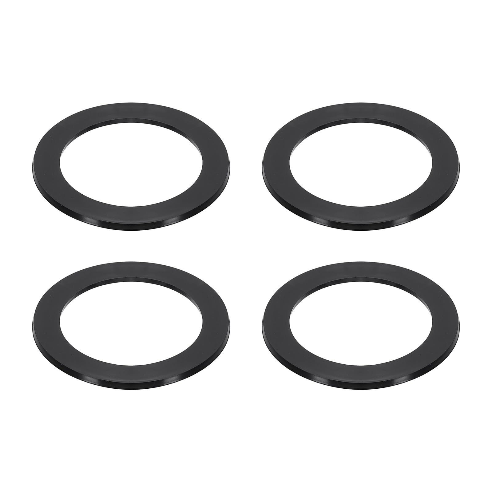 sourcing map 4 Pcs Flat Rubber Washers, 56mm/2.2" Rubber O Ring Seals Gasket Washers for 2 1/5 Inch Drain Pipe Sink Drains for Seals Repair Shower Hose Faucet Shower Head, Black