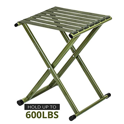 Folding Stool 17.8 Height, Super Strong Heavy Duty Outdoor Portable Folding Chair Hold