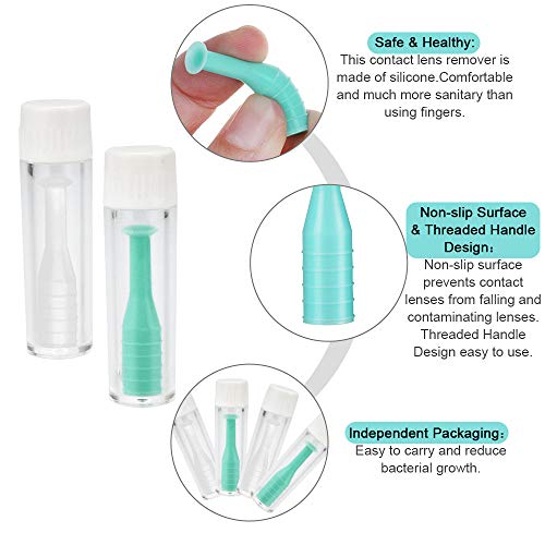 TANCUDER 6 PCS Ventouse pour Lentilles de Contact avec Étui de Protection,Ventouse pour Lentille Rigide en Silicone Outil pour Enlever les Lentilles de Contact pour Lentilles de Contact Rigides RGP - Image 4