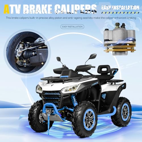 Image of Rear Left /Right Brake Calipers Set with Pads for Polaris Ranger Crew 570 /570-4 Ranger 570 800 /XP /HD Ranger 900 /XP Ranger 900 /1000 Diesel /HST Ranger EV RZR 900 /XP 900 Brutus, Replace for 1911373